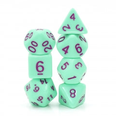 Mint Rose 7-Dice Set (Mint/Purple) (Online Only)