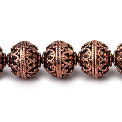 12mm Antiqued Copper Moroccan Round 8 inch 19 Beads (ONLINE ORDER ONLY)