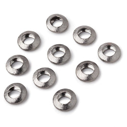 12mm Black Gold Plated Copper Brushed Disc Large Hole Beads Set of 10 pieces