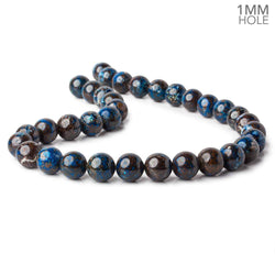12mm Chrysocolla plain round large hole beads 16 inch 34 pieces A (ONLINE ORDER ONLY)