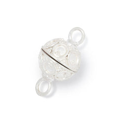 12mm Circle & Miligrain Magnetic Clasp 1 piece