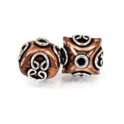 12mm Copper and Sterling Silver Beads 2 pieces (ONLINE ORDER ONLY)