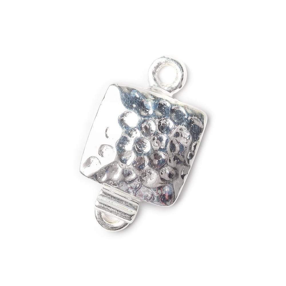12mm Sterling Silver Box Clasp Square Hammered Design 1 piece (ONLINE ORDER ONLY)