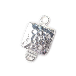 12mm Sterling Silver Box Clasp Square Hammered Design 1 piece (ONLINE ORDER ONLY)