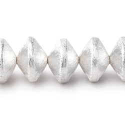 12mm Sterling Silver Plated Copper Brushed Disc Beads 8 inch 23 pieces (ONLINE ORDER ONLY)