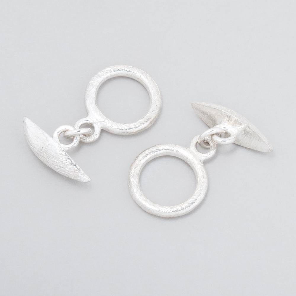 12mm Sterling Silver Toggle Brushed Marquise Design 1 piece (ONLINE ORDER ONLY)