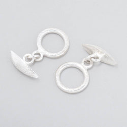 12mm Sterling Silver Toggle Brushed Marquise Design 1 piece (ONLINE ORDER ONLY)