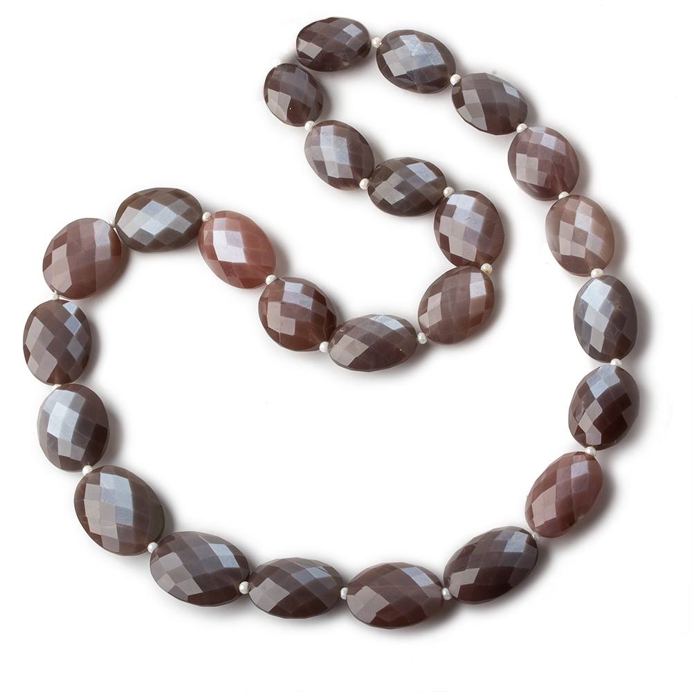 12x10-17x13mm Chocolate Brown Moonstone faceted ovals 16 inch 25 beads AA grade (ONLINE ORDER ONLY)