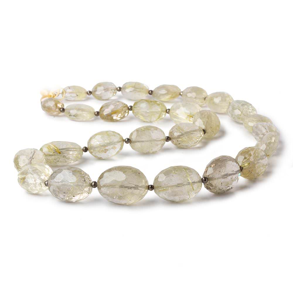 12x10-18x14mm Golden Rutilated Quartz straight drilled faceted oval beads 18 inch 17 pieces AA (ONLINE ORDER ONLY)