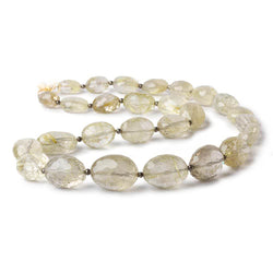 12x10-18x14mm Golden Rutilated Quartz straight drilled faceted oval beads 18 inch 17 pieces AA (ONLINE ORDER ONLY)