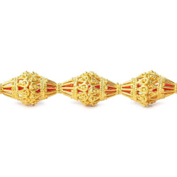 12x12mm 22kt Gold Plated Copper Victorian with Scalloped Edge Cone 8 inch 20 pieces (ONLINE ORDER ONLY)