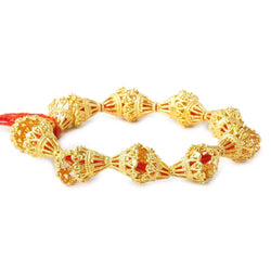 12x12mm 22kt Gold Plated Copper Victorian with Scalloped Edge Cone 8 inch 20 pieces (ONLINE ORDER ONLY)