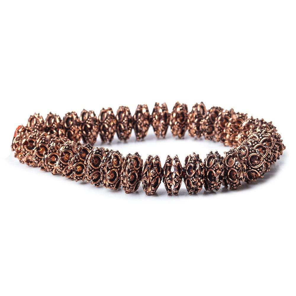 12x12mm Copper Bead Cap with Granulated Floral 8 inch 66 pcs (ONLINE ORDER ONLY)