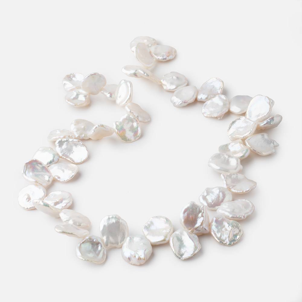 12x15-15x17mm White top drilled Keshi Freshwater Pearls AAA 16 inch 42pcs (ONLINE ORDER ONLY)