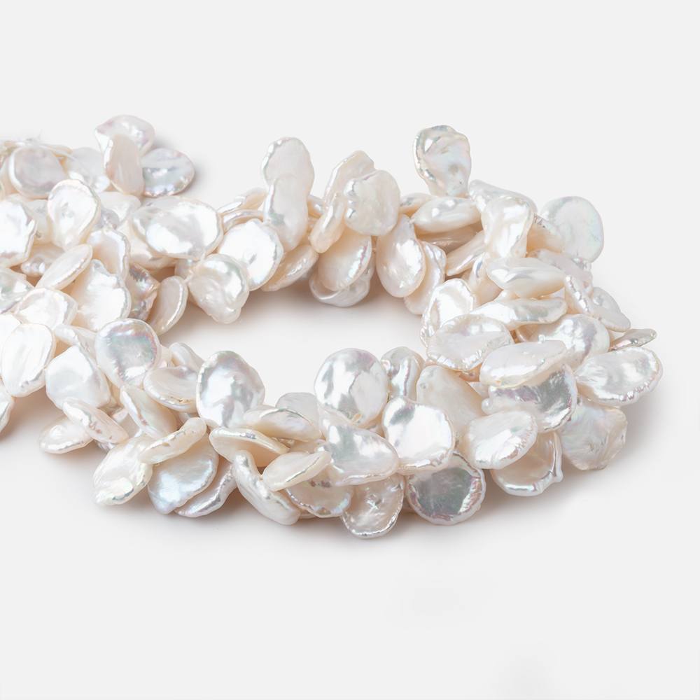12x15-15x17mm White top drilled Keshi Freshwater Pearls AAA 16 inch 42pcs (ONLINE ORDER ONLY)