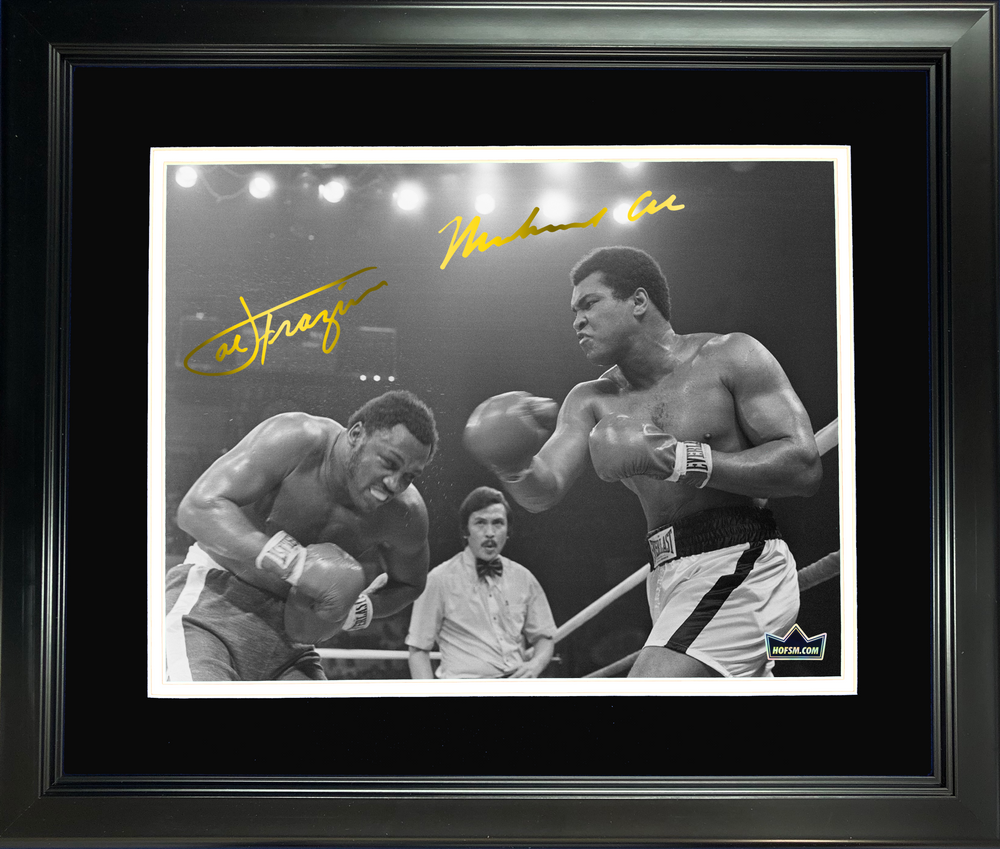 Framed Thrilla in Minila Joe Frazier Dual Facsimile Laser Engraved Signature Auto 11"x14" Boxing Photo HOFSM Holo (ONLINE ORDER ONLY)
