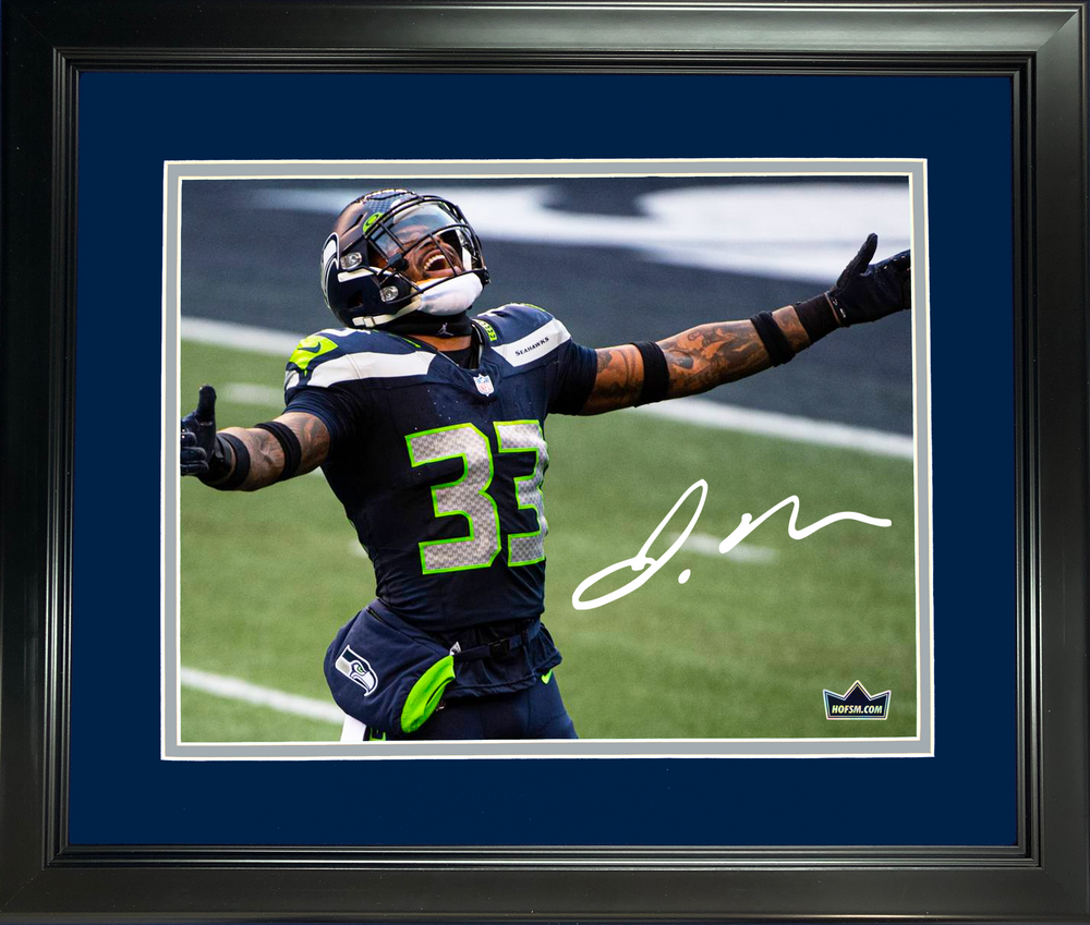 Framed Jamal Adams Facsimile Laser Engraved Signature Auto Seattle Seahawks 11"x14" Football Photo HOFSM Holo (ONLINE ORDER ONLY)