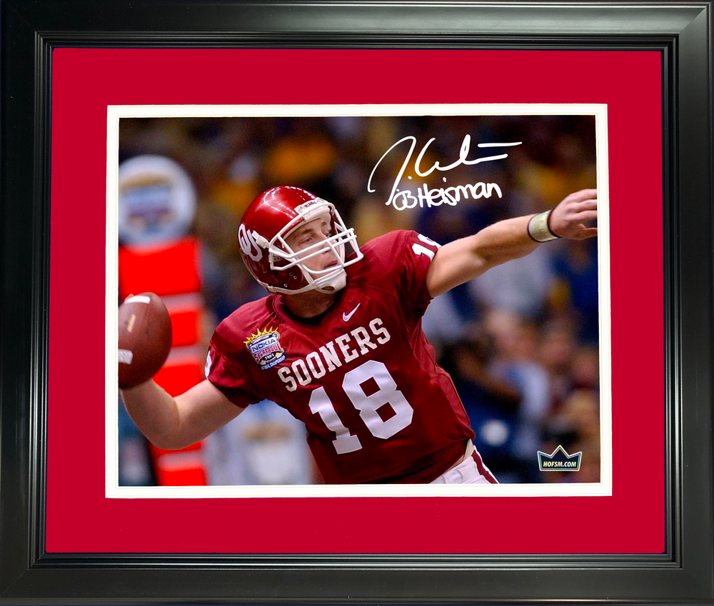 Framed Jason White  03 Heisman  Facsimile Laser Engraved Signature Auto Oklahoma Sooners 11"x14" College Football Photo HOFSM Holo (ONLINE ORDER ONLY)