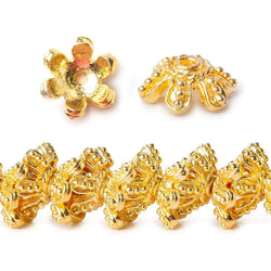12x5mm 22kt Gold Plated Copper Granulated Bead Cap 8 inch 44 pieces (ONLINE ORDER ONLY)