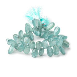 12x7-16x8mm Teal Kyanite Plain Pear Beads 7.5 inch 49 pieces