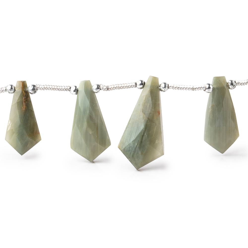 12x7-21x10mm Cat's Eye Quartz Faceted Shield Beads 8 inch 15 pieces (ONLINE ORDER ONLY)