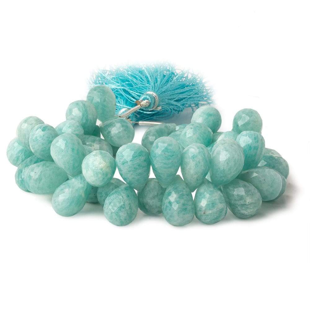 12x8-14x9mm Amazonite faceted tear drop beads 7 inch 48 pieces AA
