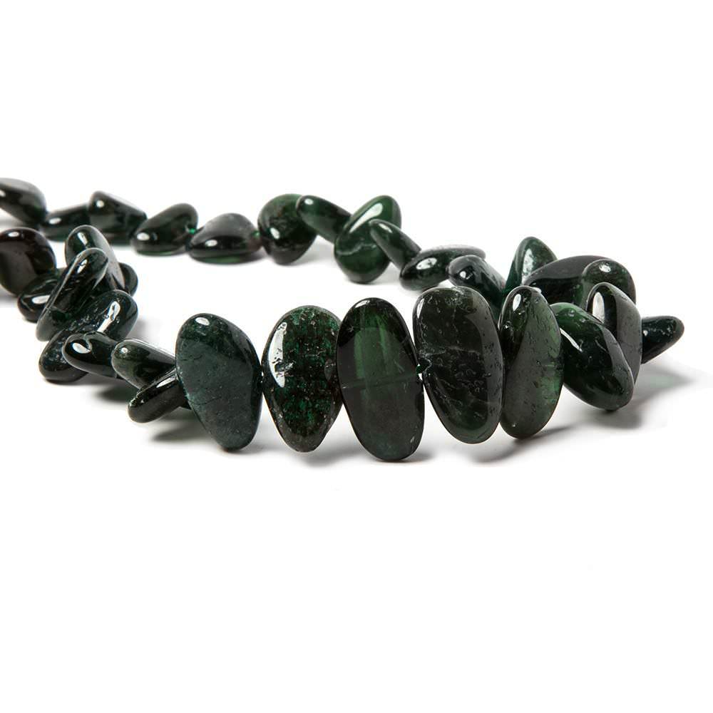 Chrome Diopside side drilled plain nugget beads 16 inch 39 pcs (ONLINE ORDER ONLY)