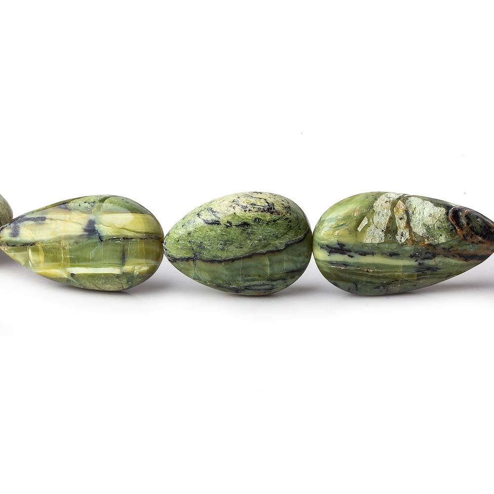 12x8-21x12mm Green Opal straight drill pain pear beads 18.5 inch 27 pieces (ONLINE ORDER ONLY)