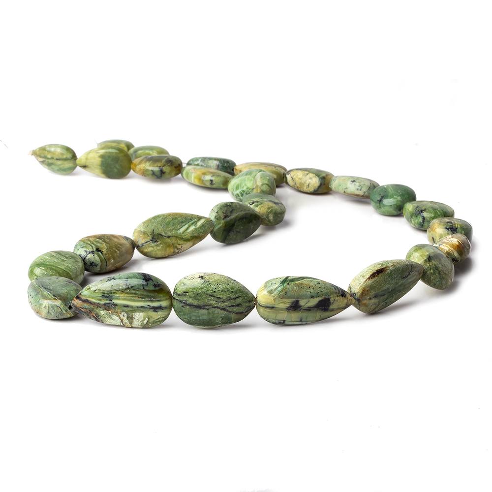 12x8-21x12mm Green Opal straight drill pain pear beads 18.5 inch 27 pieces (ONLINE ORDER ONLY)