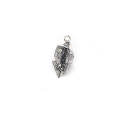 12x8mm Silver Leafed Herkimer Diamond Crystal Quartz Focal Pendant 1 piece (ONLINE ORDER ONLY)