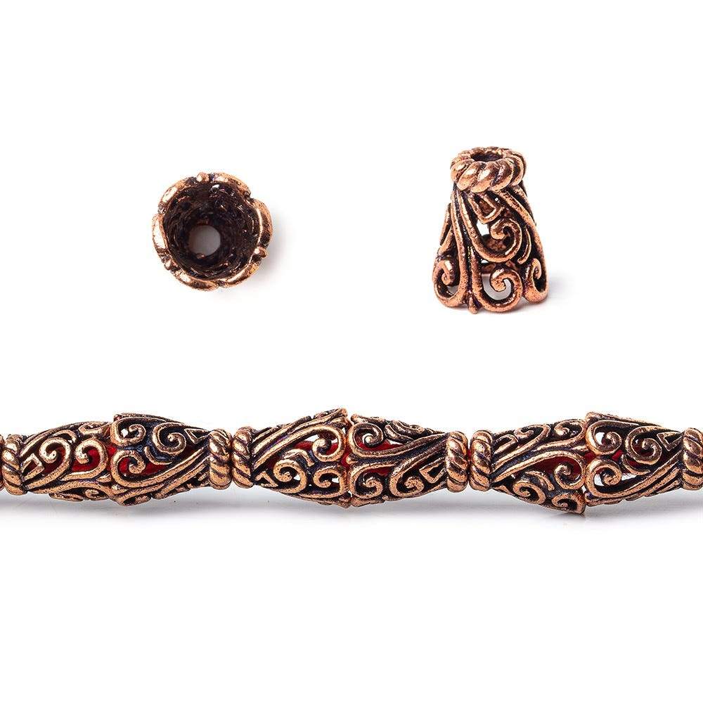 12x9mm Copper Scroll Vine Bead Cap 8 inch 18 pcs (ONLINE ORDER ONLY)
