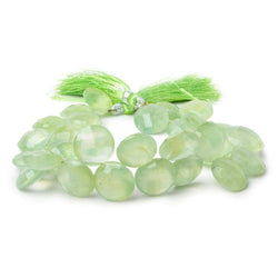 13-15mm Prehnite Top Drilled Faceted Coin Beads 8 inch 30 pieces
