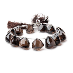 13-15mm Smoky Quartz Faceted Trillions 7.5 inch 13 Beads (ONLINE ORDER ONLY)