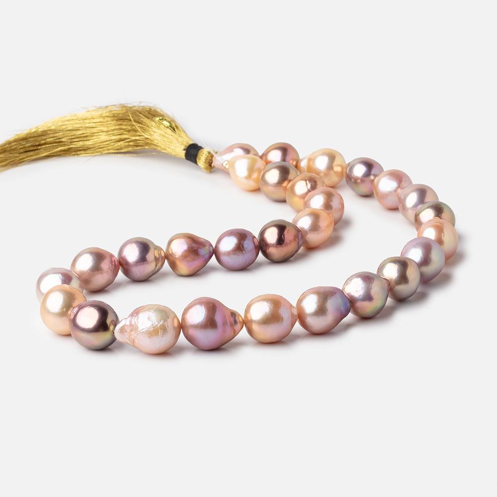 13-16.5mm Tri-Color Baroque Freshwater Pearls 16 inch 28 pieces AAA