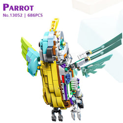 13052 Mechanical Parrot Building Blocks 686PCS (ONLINE ORDER ONLY)