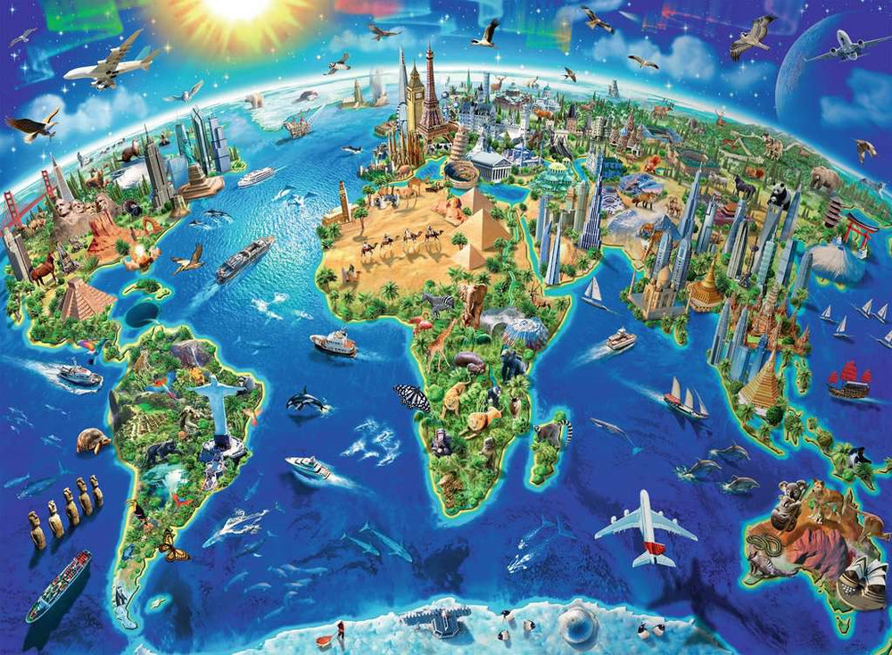 Puzzle: World Landmarks Map (ONLINE ORDER ONLY)