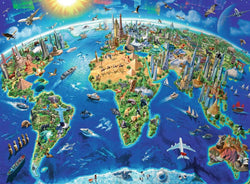 Puzzle: World Landmarks Map (ONLINE ORDER ONLY)