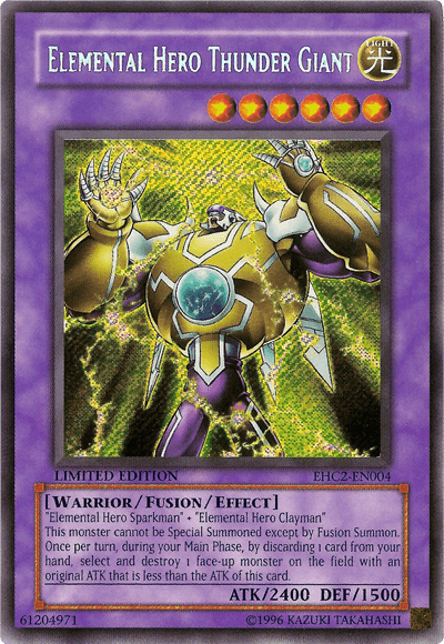 Elemental Hero Thunder Giant [EHC2-EN004] Secret Rare (ONLINE ORDER ONLY)