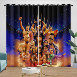 WWE Pattern Curtains Blackout Window Drapes Kids Room Decoration (Online Order Only)