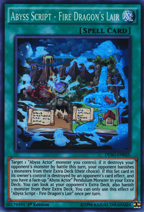 Abyss Script - Fire Dragon's Lair [DESO-EN025] Super Rare (ONLINE ORDER ONLY)