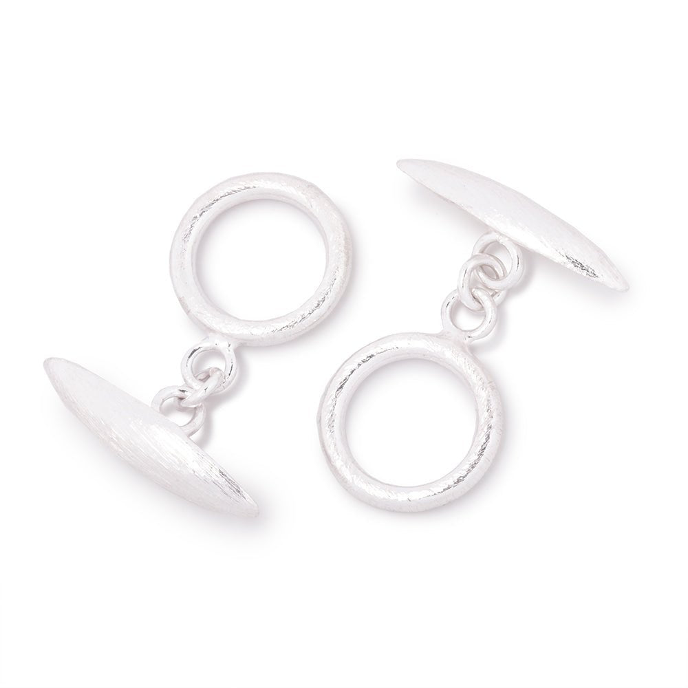 13.5mm Sterling Silver Toggle Brushed Marquise Design 1 piece (ONLINE ORDER ONLY)