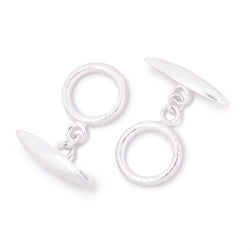 13.5mm Sterling Silver Toggle Brushed Marquise Design 1 piece (ONLINE ORDER ONLY)