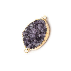 25x19mm Gold Leafed Oval Drusy Connector 1 piece (ONLINE ORDER ONLY)