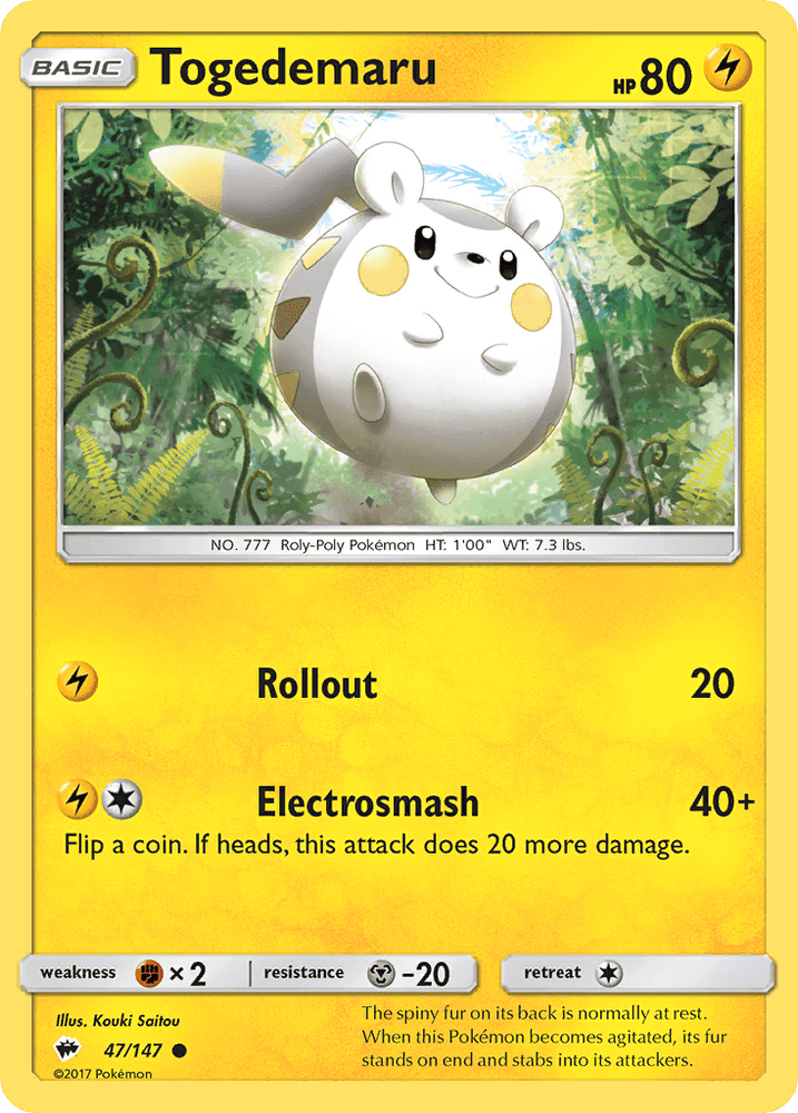 Togedemaru (47/147) [Sun & Moon: Burning Shadows] (Online Only)