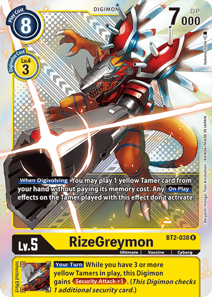 RizeGreymon [BT2-038] (Premium Pack) [Release Special Booster Ver.1.5] (ONLINE ORDER ONLY)