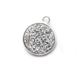 13mm Silver .925 Bezel Silver Drusy Coin Pendant 1 piece (ONLINE ORDER ONLY)