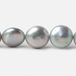 13mm Silver Coin Freshwater Pearls 16 inch 30 pieces A (ONLINE ORDER ONLY)