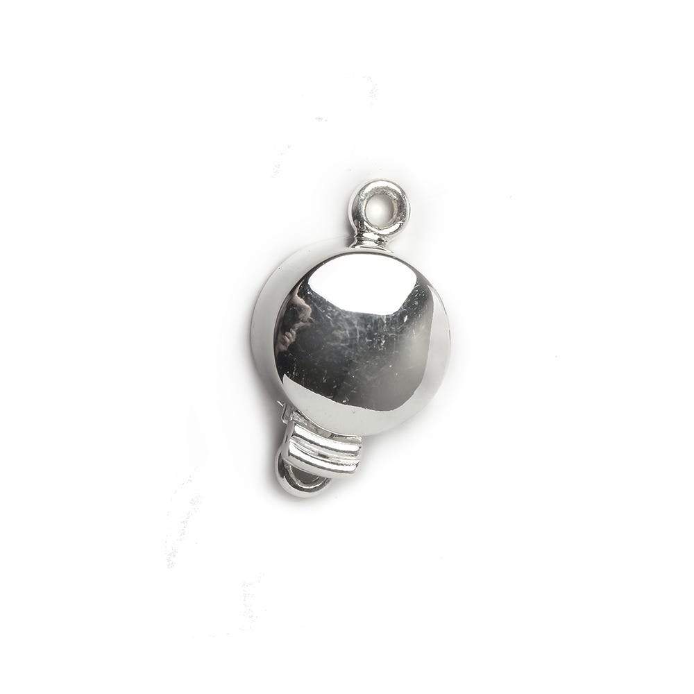 13mm Sterling Silver Box Clasp Plain Coin Design 1 piece (ONLINE ORDER ONLY)