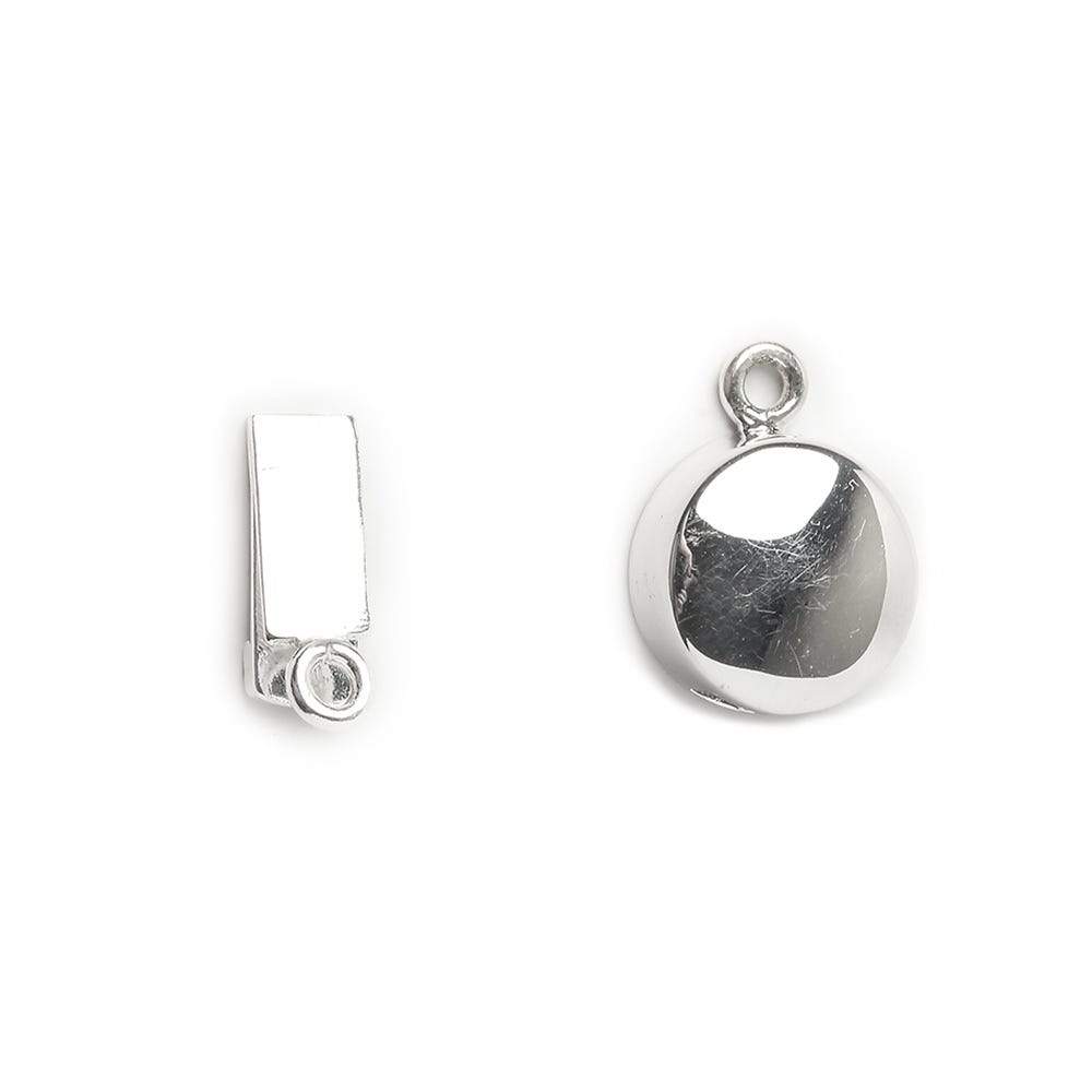13mm Sterling Silver Box Clasp Plain Coin Design 1 piece (ONLINE ORDER ONLY)