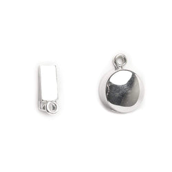 13mm Sterling Silver Box Clasp Plain Coin Design 1 piece (ONLINE ORDER ONLY)